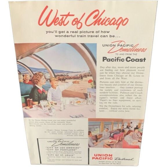 Vintage 1959 Union Pacific West Of Chicago Ad Advertisement - Picture 4 of 4